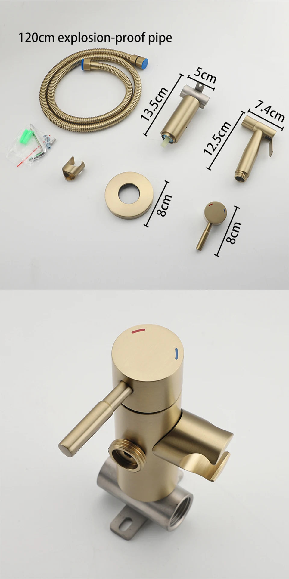 ULA Portable Bidet Sprayer Set Black Stainless Steel Toilet Bathroom Shower Head