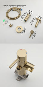 ULA Portable Bidet Sprayer Set Black Stainless Steel Toilet Bathroom Shower Head