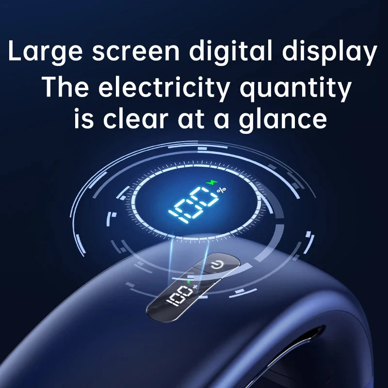 Xiaomi Portable Neck Fan 10000mAh Mini Bladeless Silent USB Rechargeable LED Digital Display 5th Gear Air Cooler
