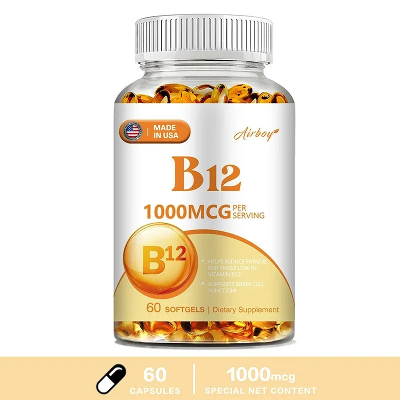 Vitamin B12 for Mood, Brain, Nervous System, Energy, Metabolism, Fatigue, Heart Health