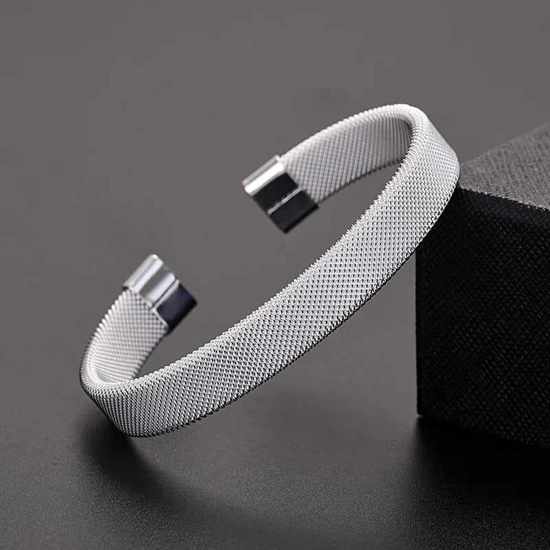 Trendy 925 Sterling Silver Bracelet Fashion Jewelry Adjustment Cuff