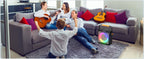Karaoke Machine with 2 Wireless Microphones Portable Speaker LED Lights Kids Adults