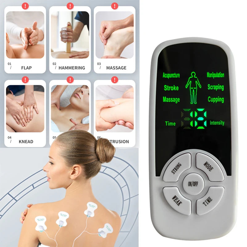 Multi-functional 6 Modes Tens Unit Machine Electro stimulator Digital Massager