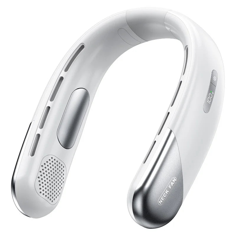 Xiaomi Portable Neck Fan 10000mAh Mini Bladeless Silent USB Rechargeable LED Digital Display 5th Gear Air Cooler