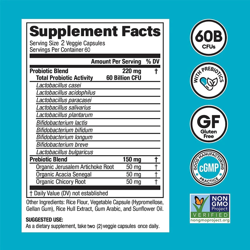 60 Billion Probiotics To Promote Healthy Digestion