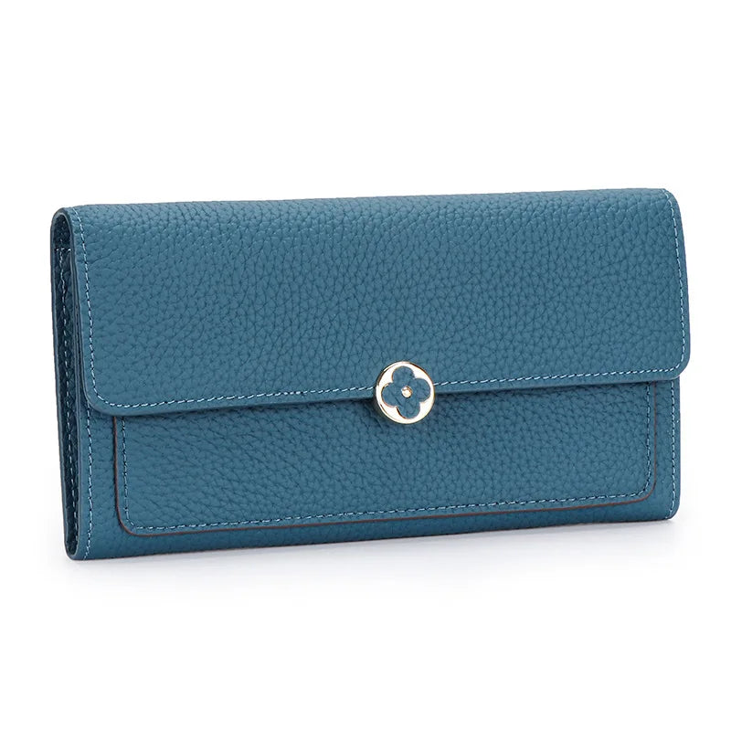 Women's Wallet Full Leather Long Wallet First Layer Cowhide Leather Clutch