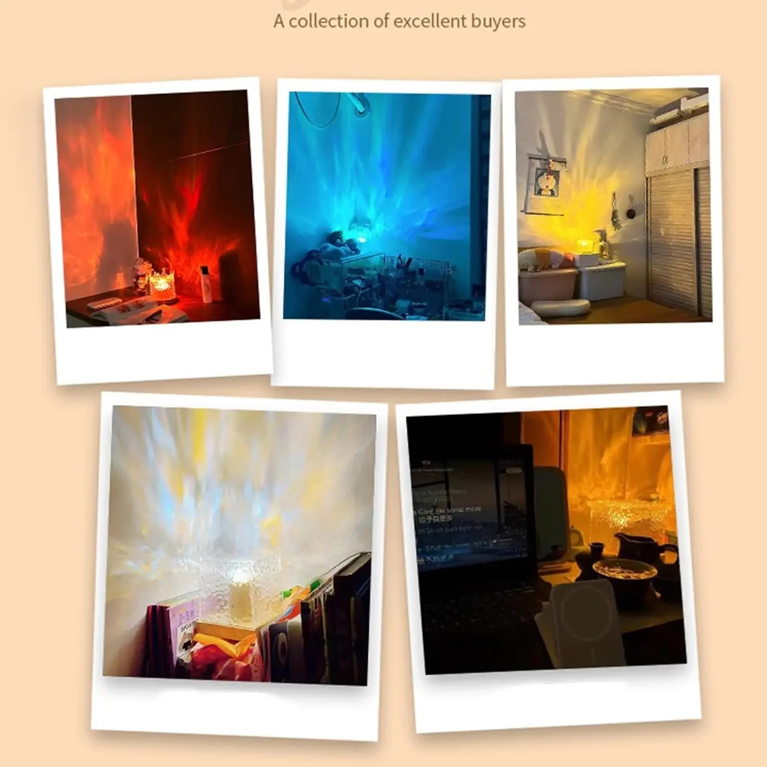Ocean Wave Projector Light 16 Colors Glow Lamp Home Office Bar Restaurant Night Light