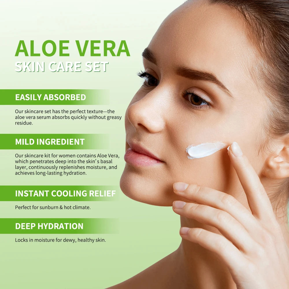 Multi-skin Care Aloe Vera Set Deep Moisturizing Nourishment Whitening Brightening Hydrating