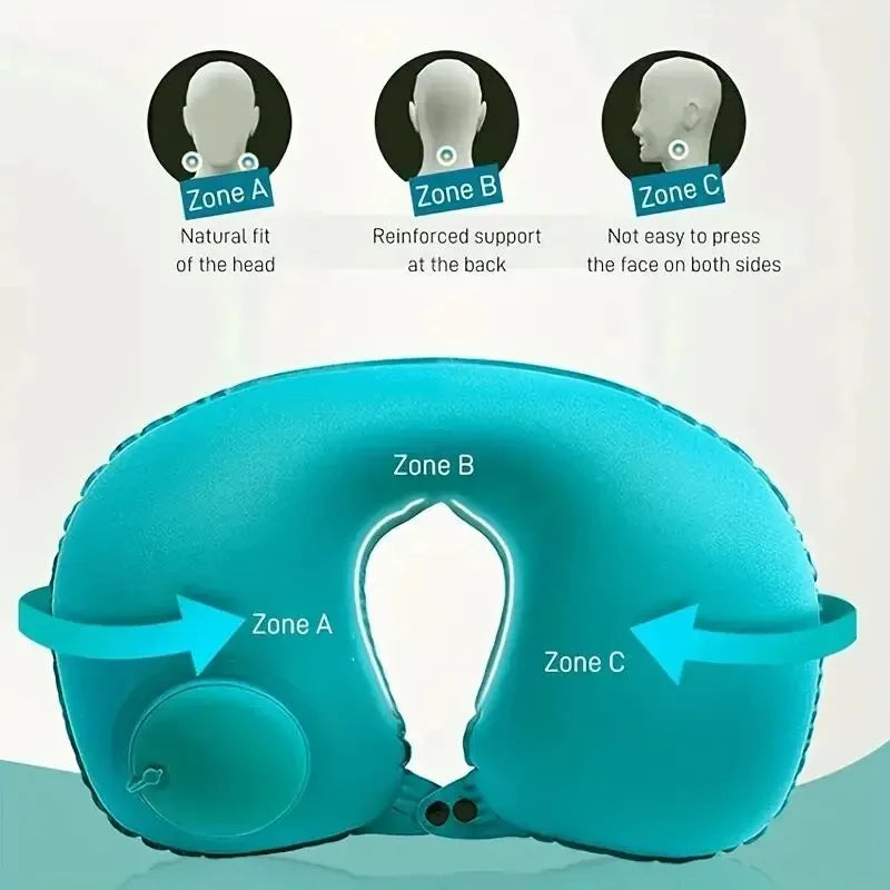 Travel Neck Pillow Inflatable Airplane U-shaped Cervical Orthopedic Portable Foldable