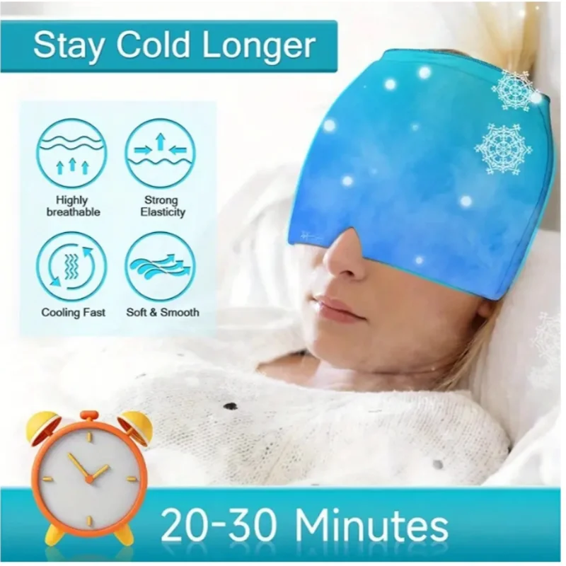 Headgear Migraine Relief Cap Gel Ice Single Layer  Stretchable Compress Hood
