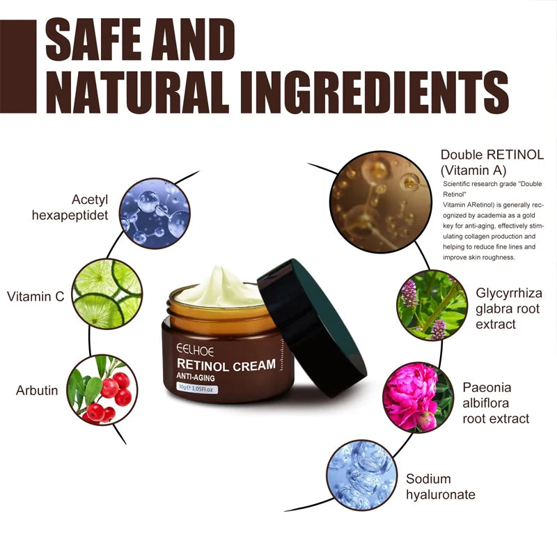 Retinol Wrinkle Remover Face Cream Firming Lifting Anti Aging Fade Fine Lines Moisturizing Whitening Korean