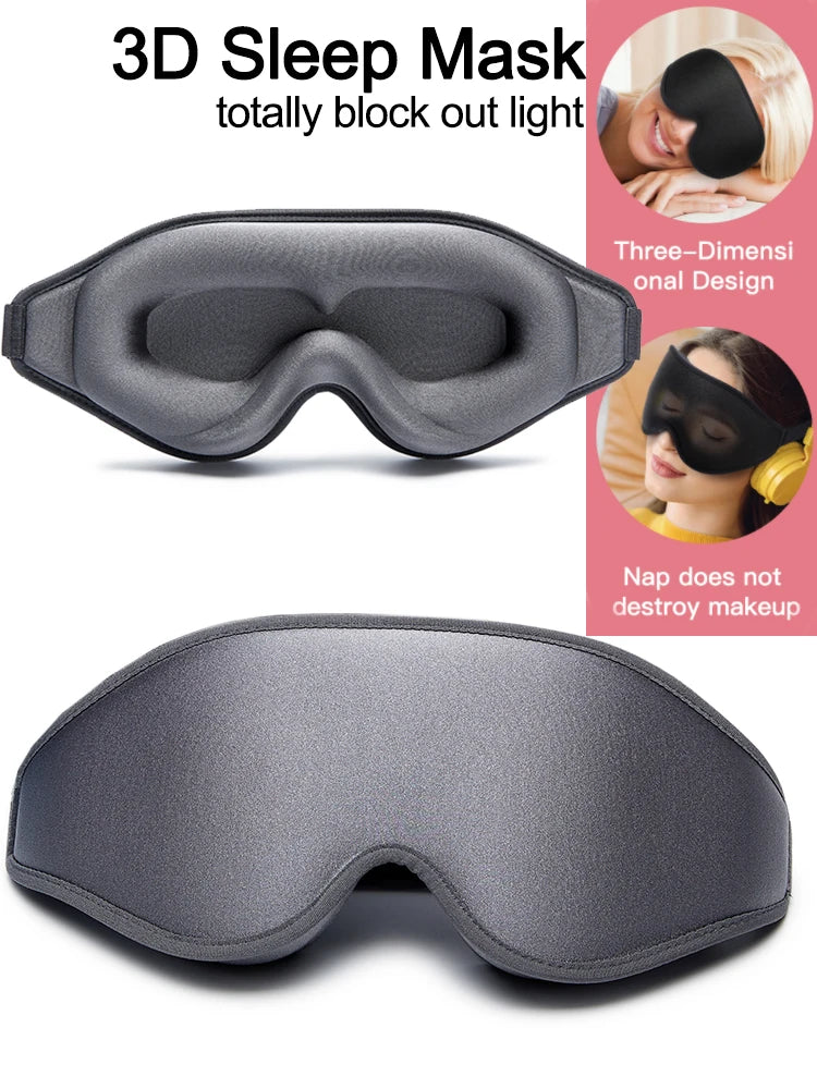 3D Sleep Mask Blindfold Soft Memory Foam 99% Blockout