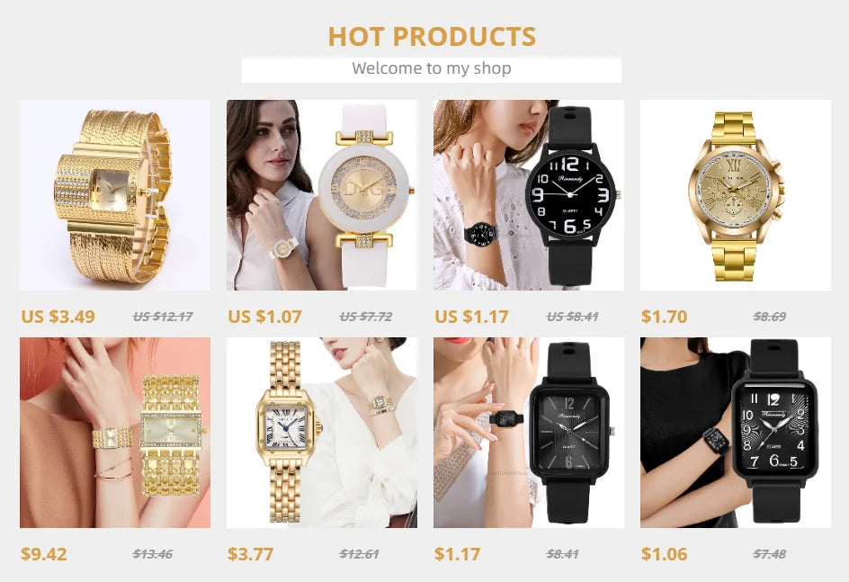 Luxury Noble Gold Ladies Quartz Watch Women's Bracelet