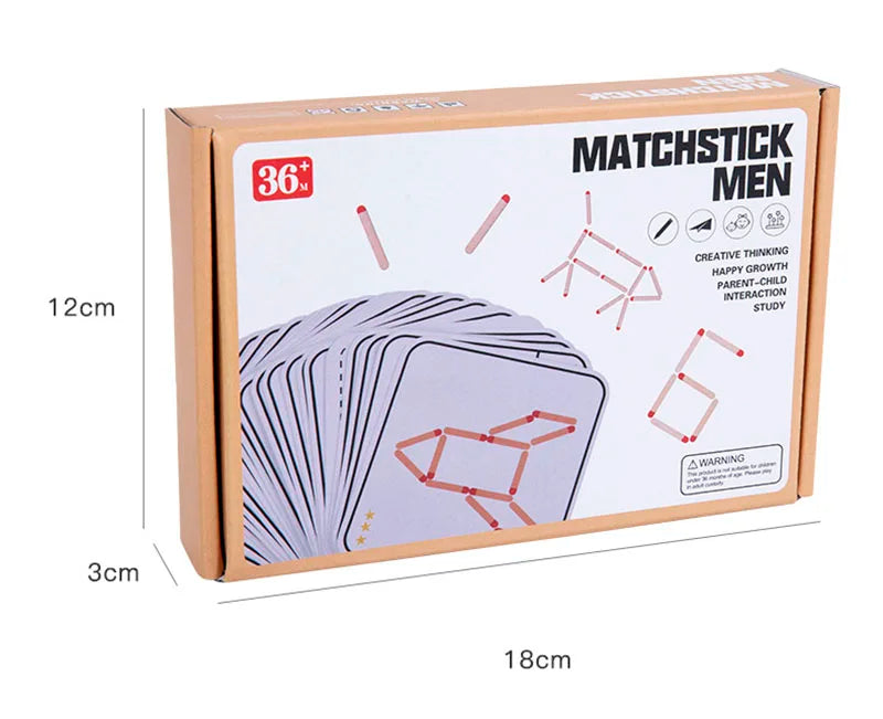 Montessori Matches Puzzles Game Wooden Toys Math Geometry Thinking Educational For Kids Logic