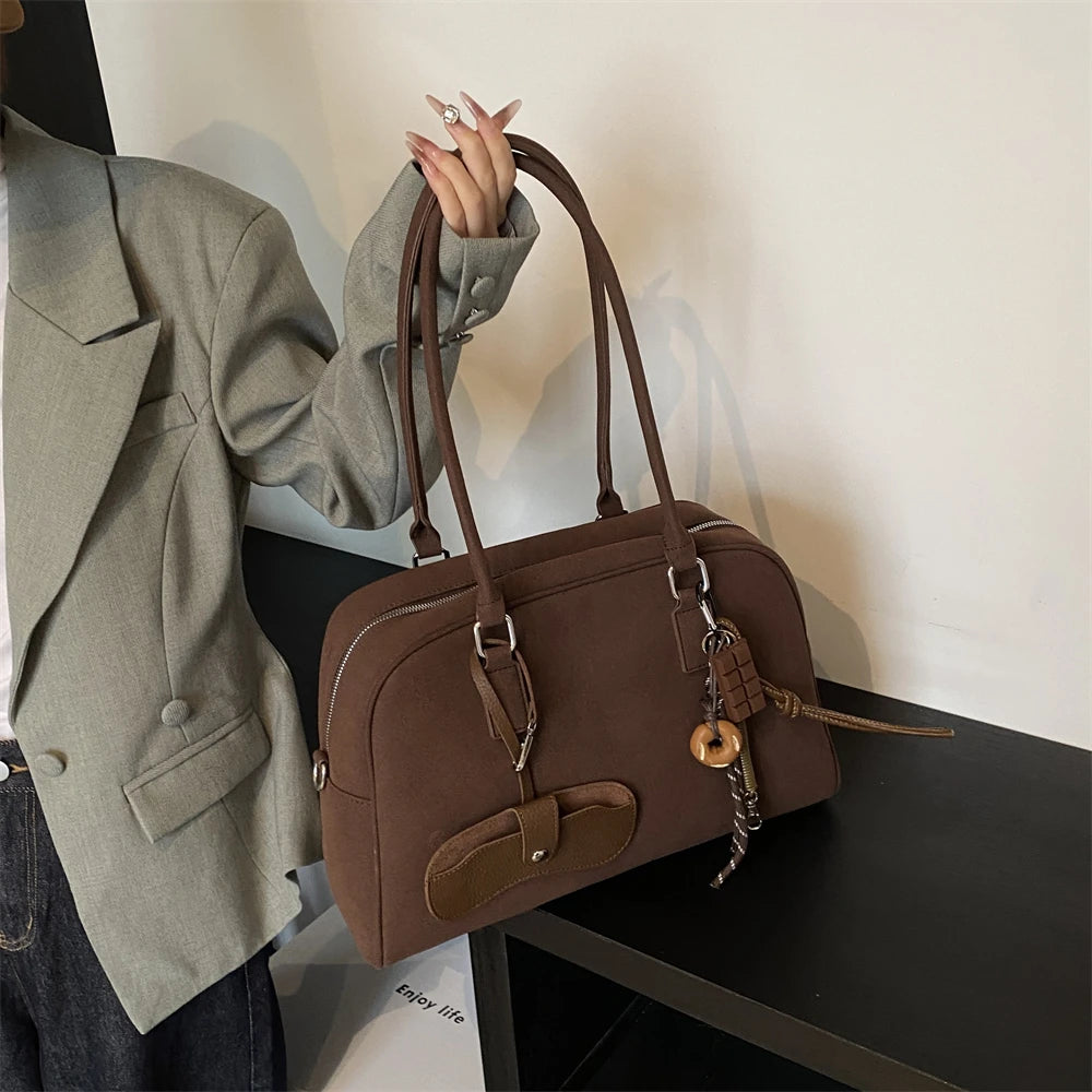 Big Size Women Bags Suede Large Capacity Shoulder Crossbody With Long Strap