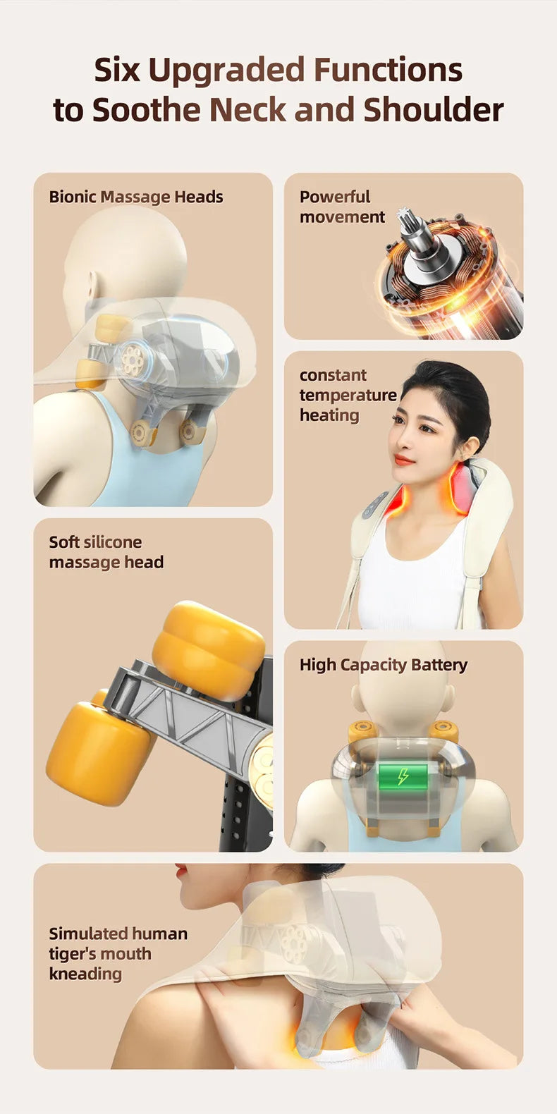 Neck Massager for Pain Relief with Heat