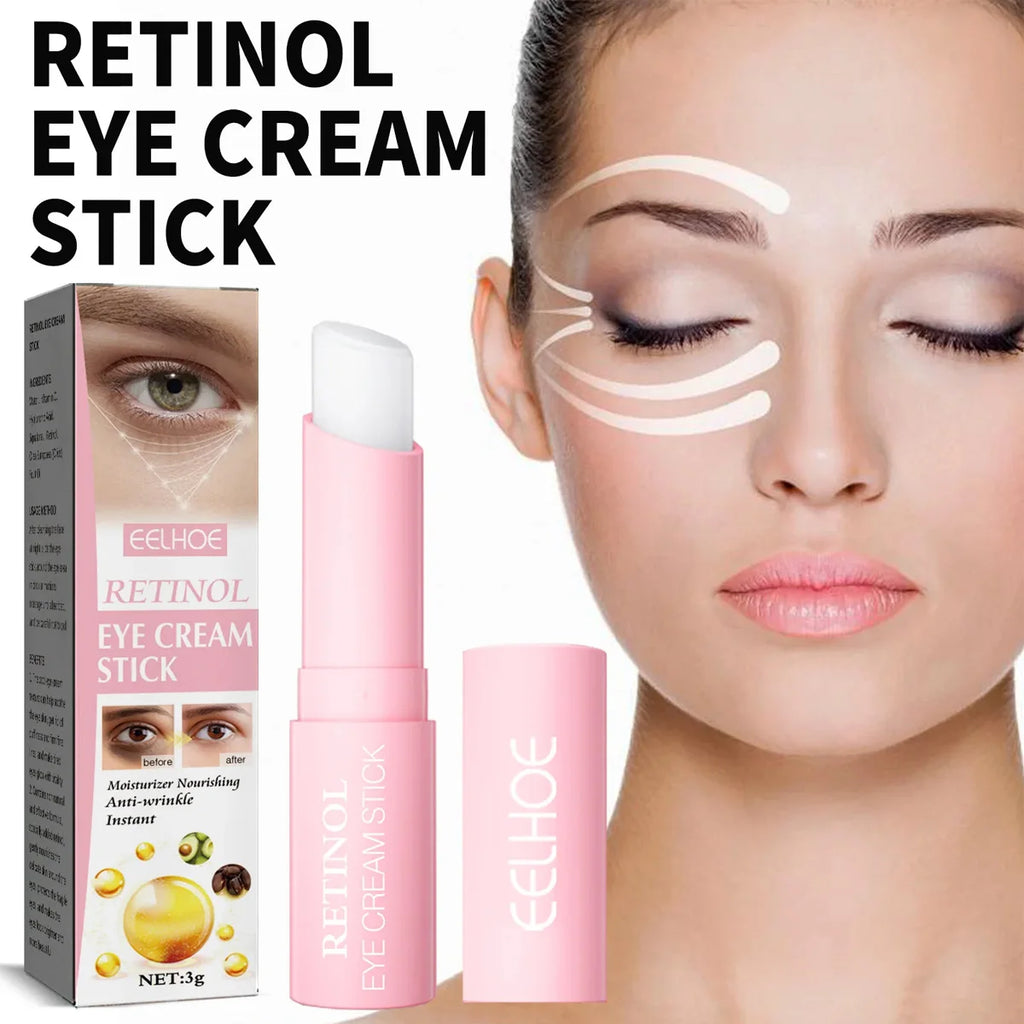 Retinol Smooth Wrinkle Eye Cream Anti Puffiness Remove Dark Circles Stick Fade Fine Lines Whitening Moisturizing