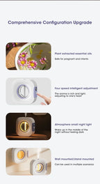 Smart Aroma Diffuser Air Purifier Digital Display Essential Oils 4 Gears Wall Mount Tabletop USB Charging