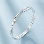 Trendy 925 Sterling Silver Bracelet Fashion Jewelry Adjustment Cuff