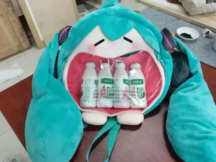 Hatsune Miku Shoulder Bag Backpack Cute Anime Girl Plush Cartoon Kawaii Student Bag Kids Gifts