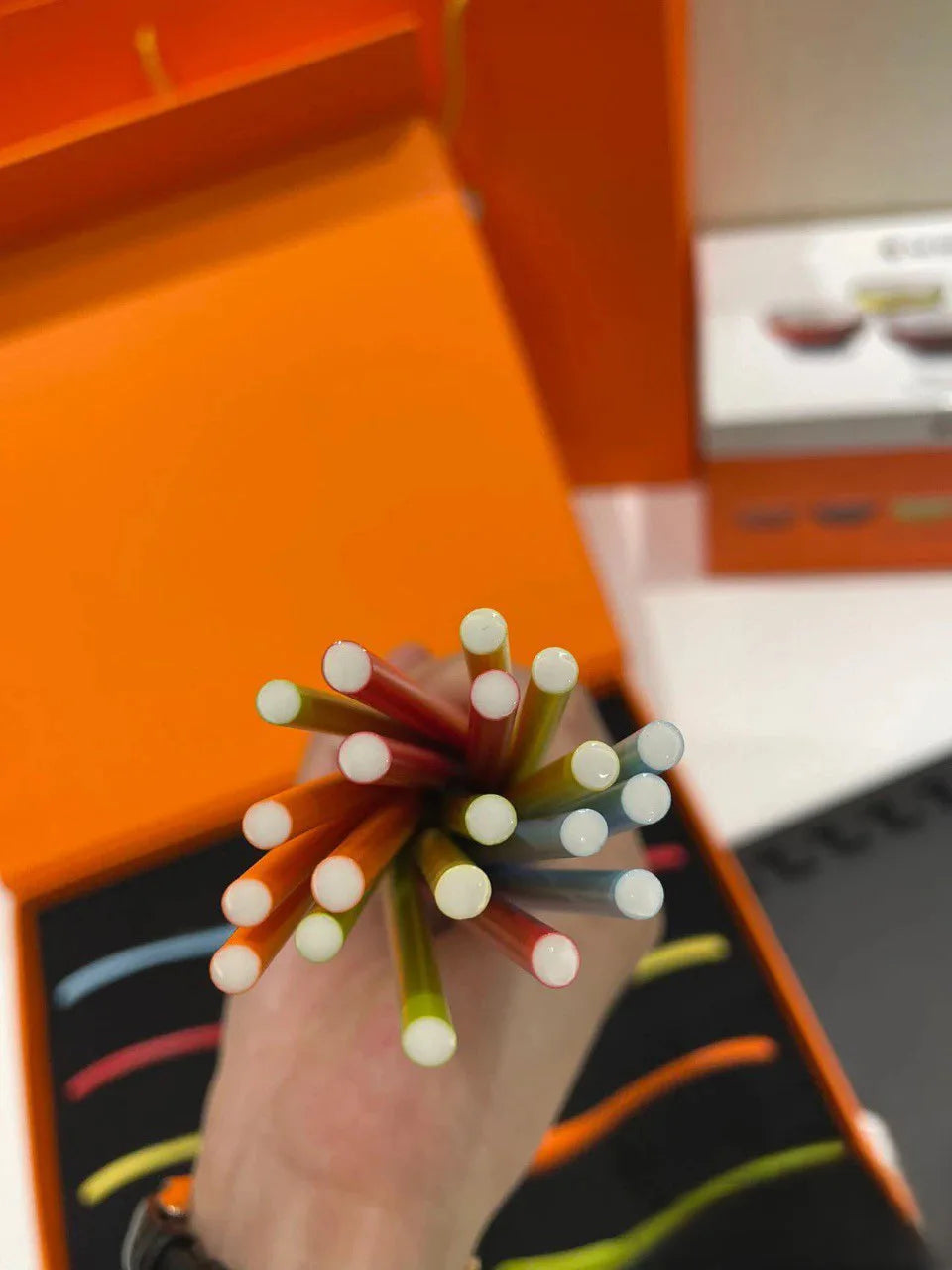 LE CREUSET Rainbow Ceramic Chopsticks Set Gift Box Colorful Tableware Kitchen Dining Accessories
