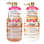 500ml Almond Whitening Body Lotion & Scrub Body Wash Exfoliating Moisturizing Whitening Skin Lightening Increase Skin Radiance
