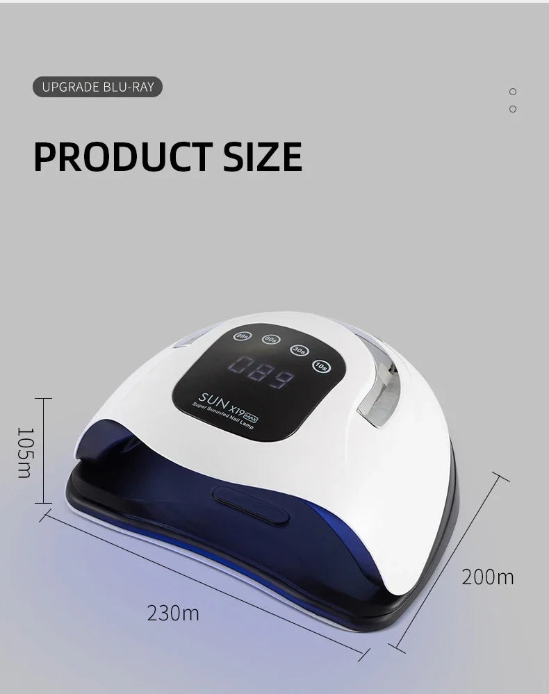 320W Professional Nail Dryer For Manicure Powerful UV Gel Lamp 72 LEDS UV Gel Varnish LCD Display Nail Salon Equipment