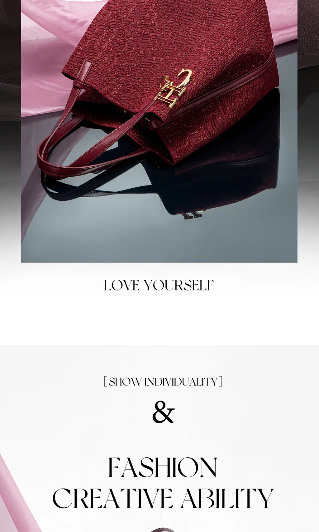 Fashion New Solid Color Women's Bucket Bag Large Capacity Letter Design Small Card Bag Accessories Handbag