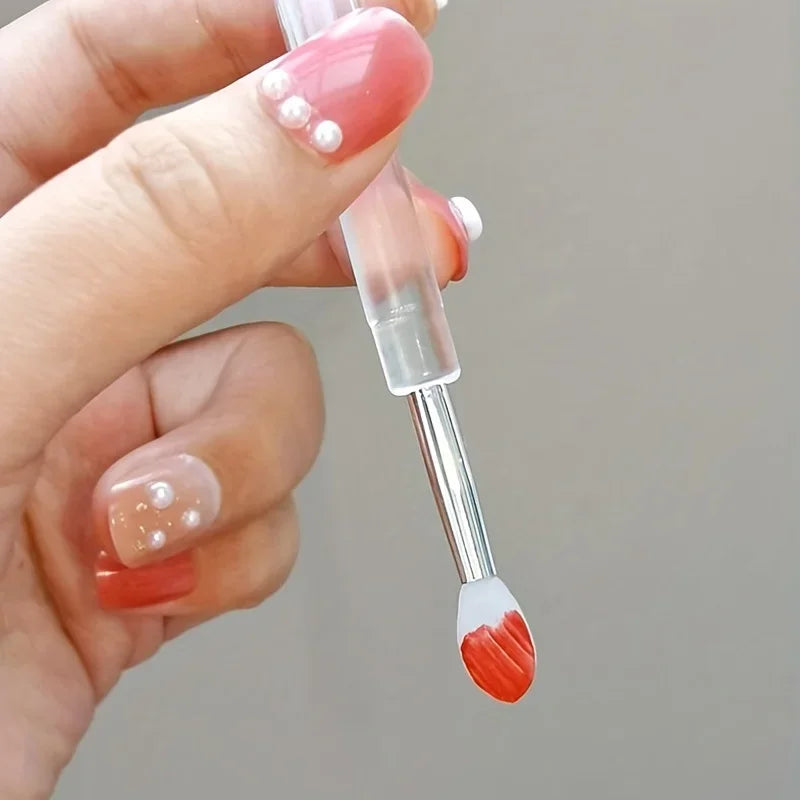 8PCS Silicone Lip Brush with Lid Lipstick Lip Gloss Eyeshadow Applicator