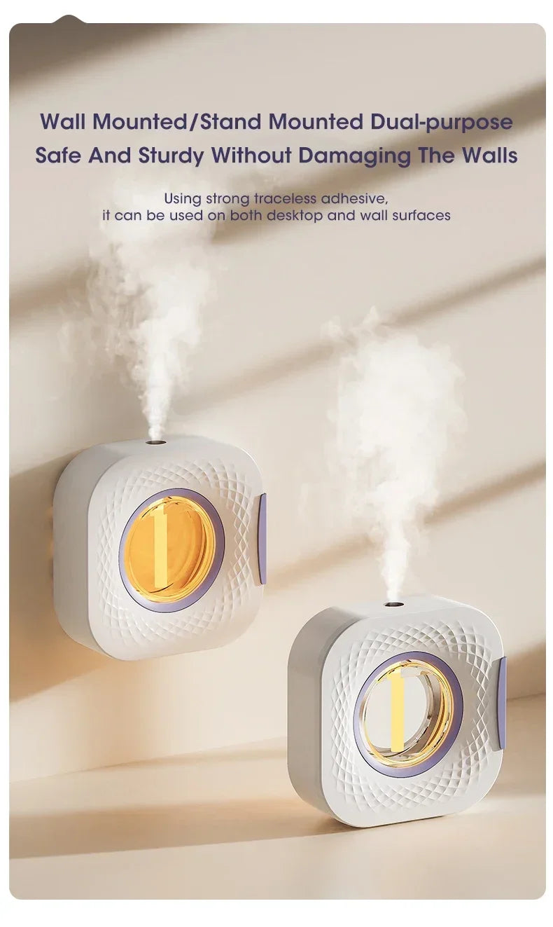 Smart Aroma Diffuser Air Purifier Digital Display Essential Oils 4 Gears Wall Mount Tabletop USB Charging
