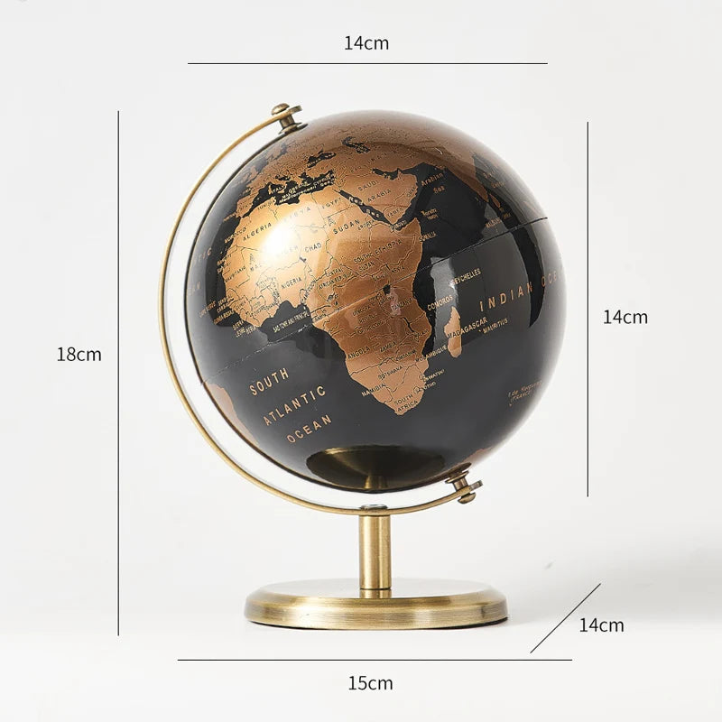 Retro World Globe Learning Map Kids Study Desk Geography Education