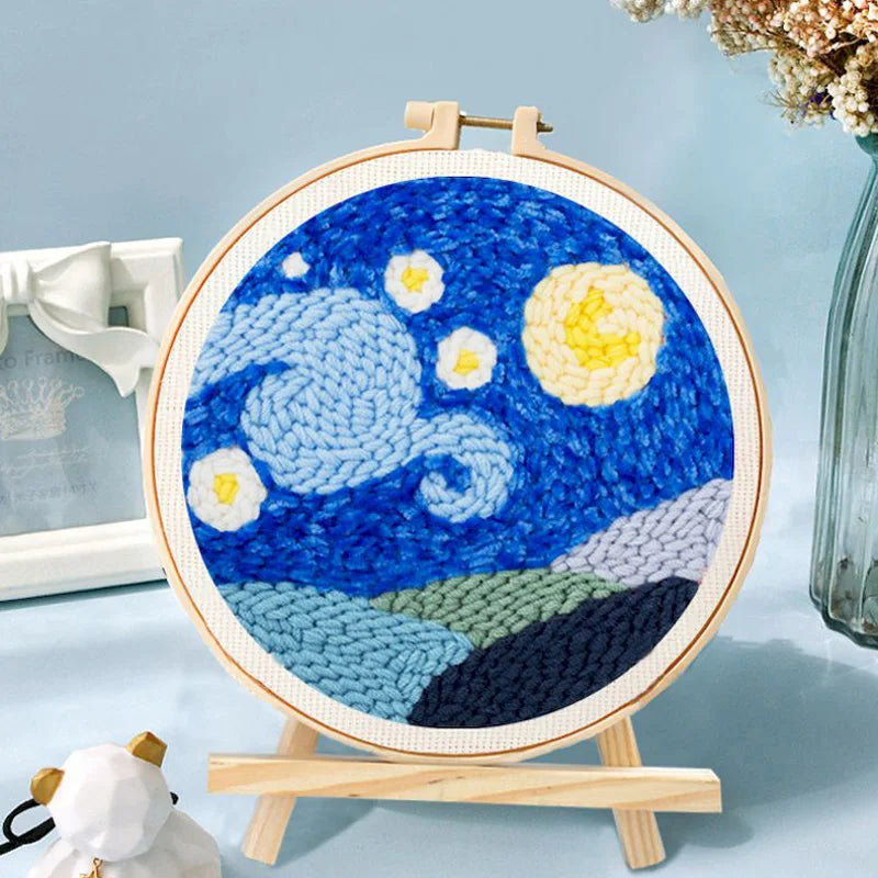 Punch Needle Kits for Beginners Adults Embroidery Starter Craft Tools Ocean Life Theme DIY Wall Art Gift for Women