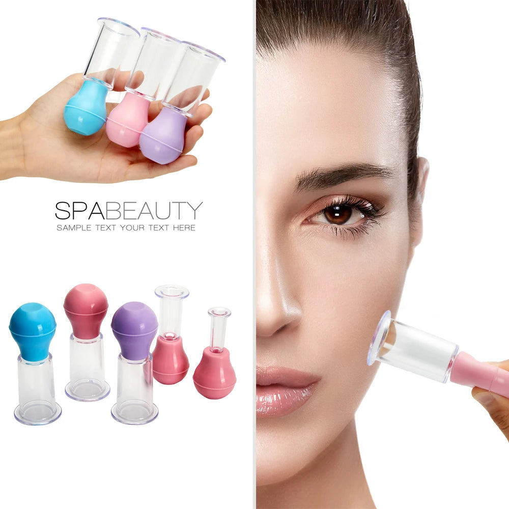 Facial Massage Cups Rubber Vacuum Skin Lifting Anti Cellulite Massager for Face/Body Cups