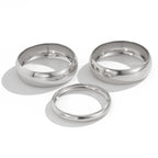 KunJoe 3Pcs Set Smooth Round Big Bangles Punk Heavy Metal 6.5cm Wide Bracelets