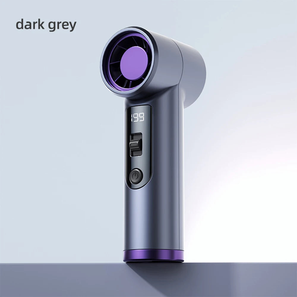 Pocket Turbo Fan Mini Small Wind Summer Cooling Portable Digital Display Wireless Rechargeable Blower