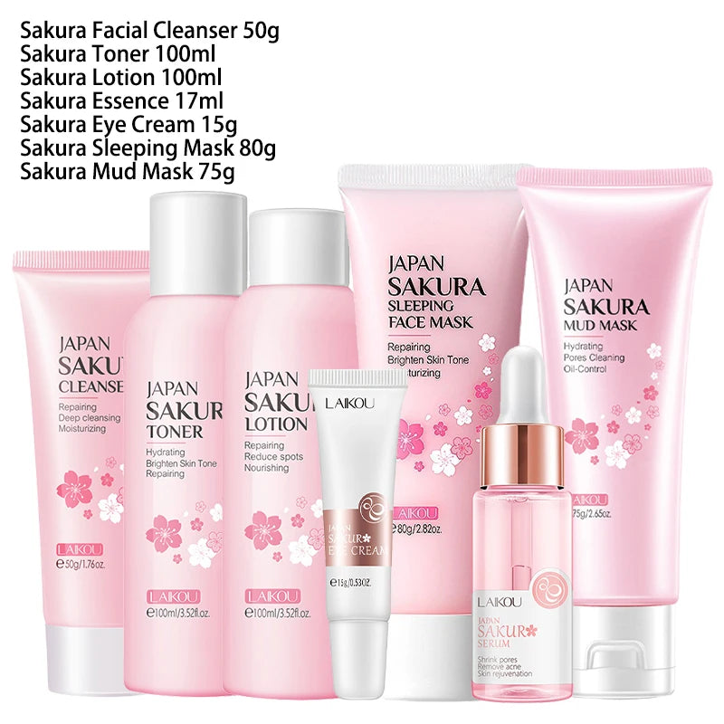 9pcs Sakura Facial Skin Care Set
