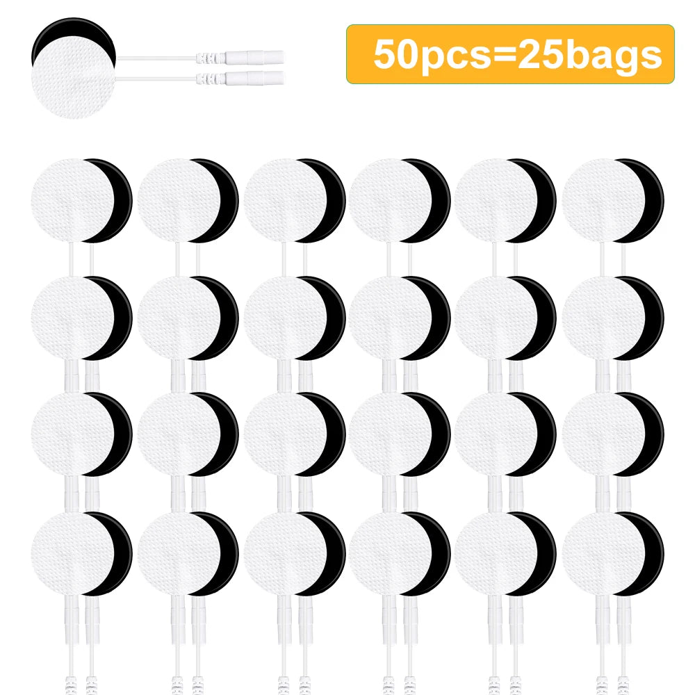 50/100Pcs 3cm Round Electrode Pads For Tens EMS Muscle Stimulator Massager Reusable