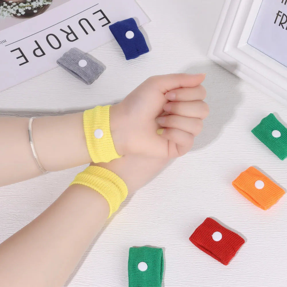 2PCS Anti Motion Sickness Wristbands Anti Nausea Carsickness Seasick Wrist Support Sports