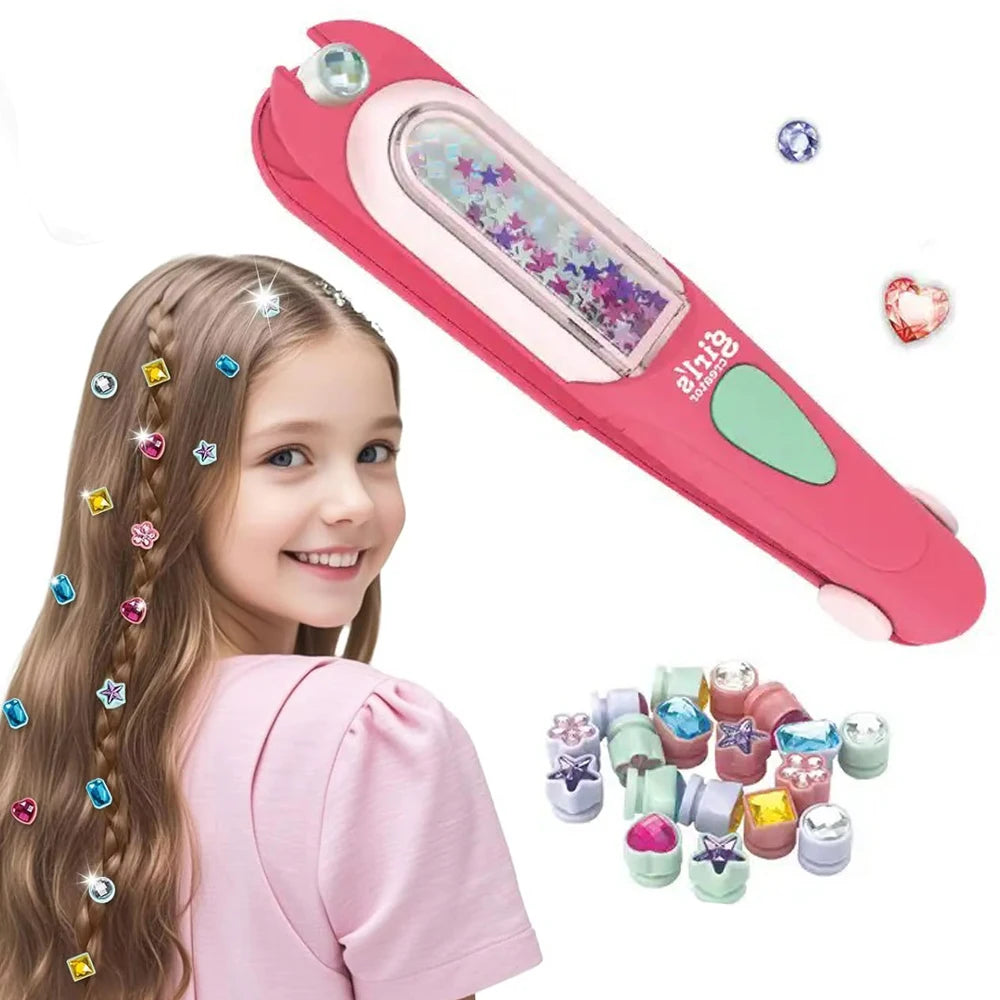 Hair Gem Stamper Kit Jewels Styling Tool Reusable Shining Diamonds Toy Gift