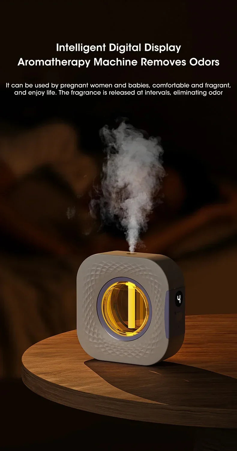 Smart Aroma Diffuser Air Purifier Digital Display Essential Oils 4 Gears Wall Mount Tabletop USB Charging