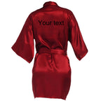 Customized Name Date Wedding Bathrobe Faux Silk Bridal Robe Bridesmaid