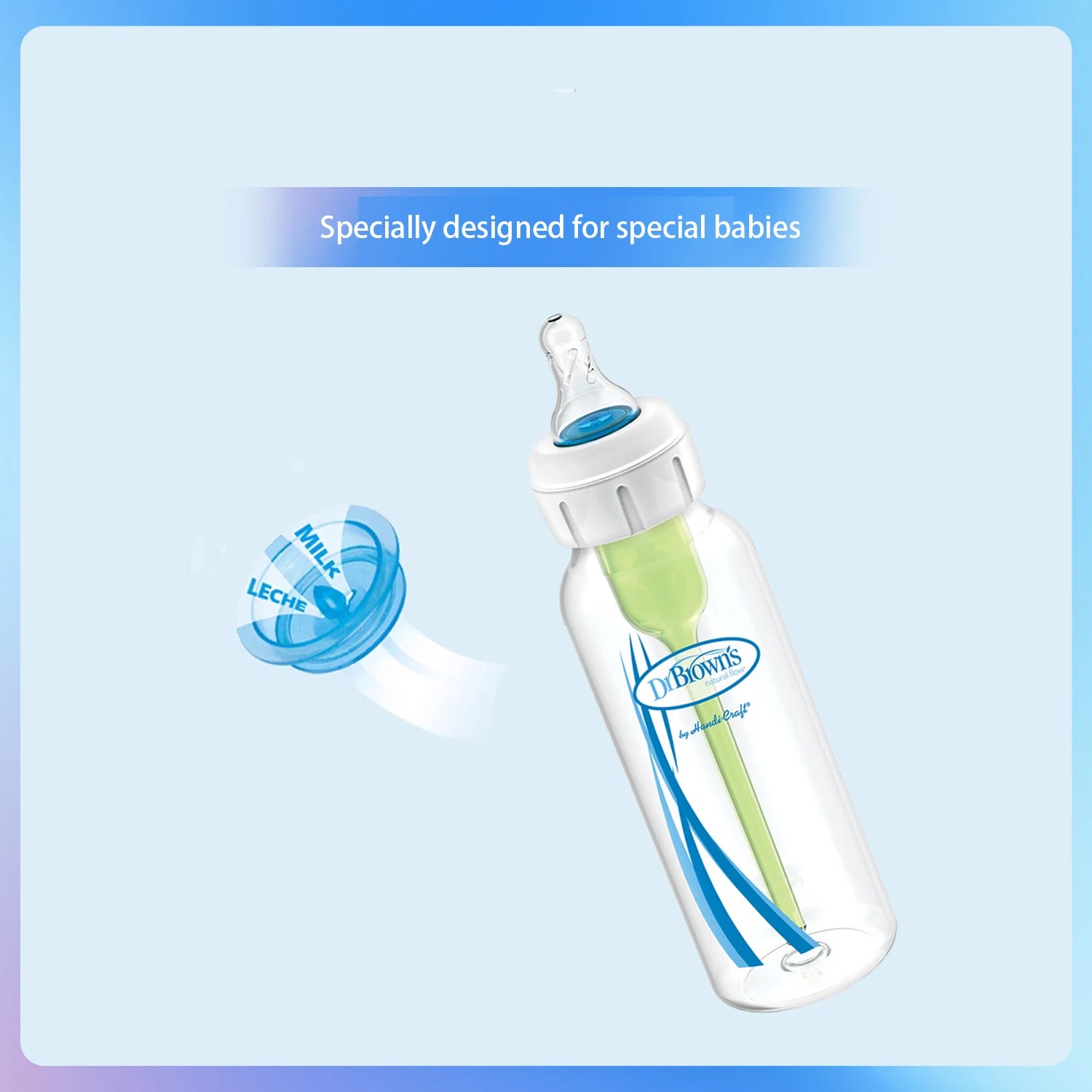 Dr. Brown's Newborn Baby Bottle With Valve Anti-Colic Glass Hare-Lip Babies