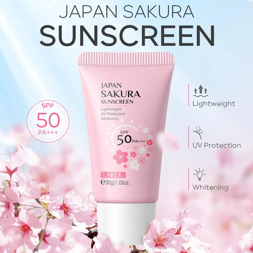 Sakura Sunscreen Cream SPF50 Moisturizing UV Protect Face Body Lotion Oil Control Reduce Melanin