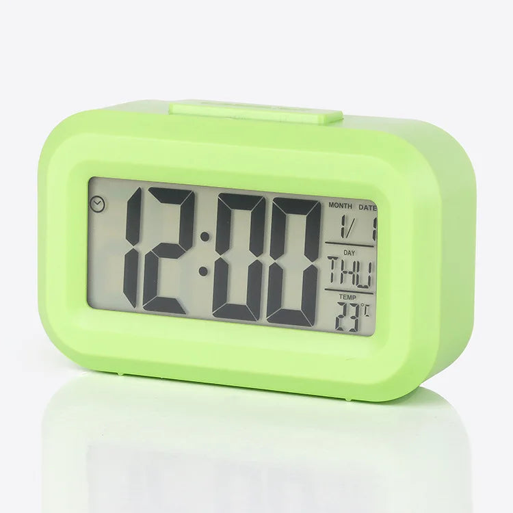Alarm Clock Digital LED Electronic Backlight Snooze Calendar Home Office Desktop Screen Display Watch