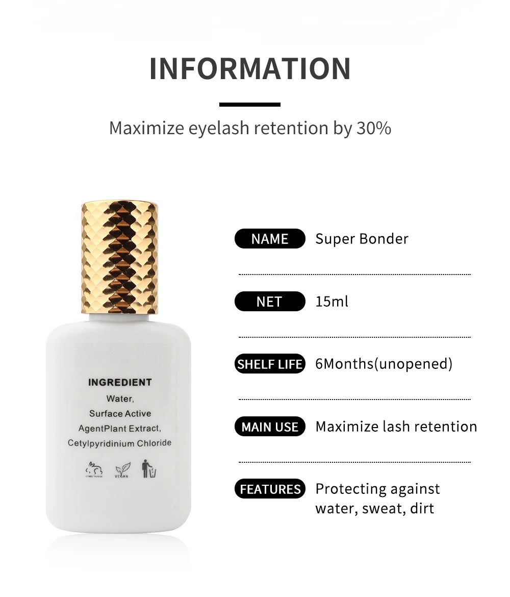 15ml Super Bonder Agent for Eyelash Extensions Primer Glue Adhesive Professinal