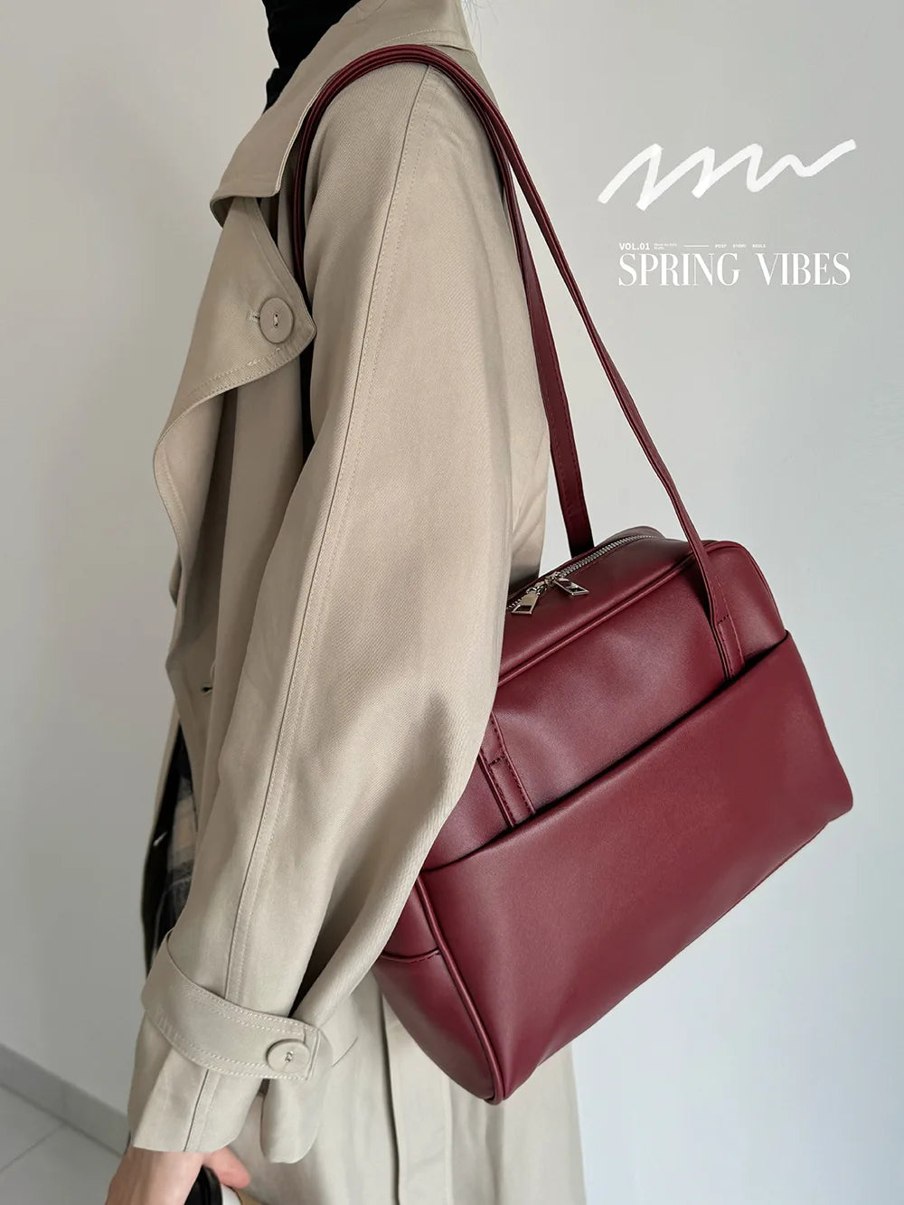 CGCBAG Vintage Designer Luxury Women Tote Casual Large Shoulder Bag High Quality Leather Ladies Handbags