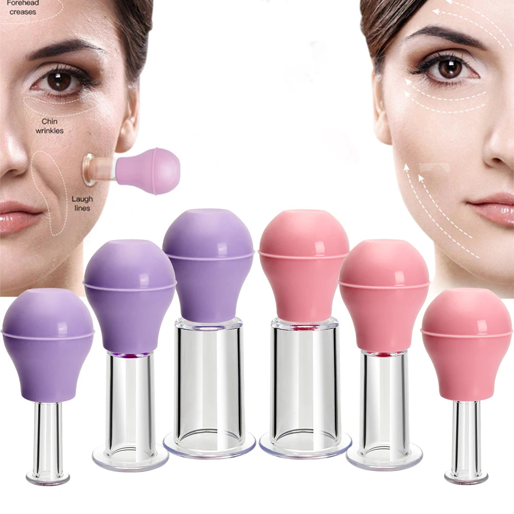 Facial Massage Cups Rubber Vacuum Skin Lifting Anti Cellulite Massager for Face/Body Cups