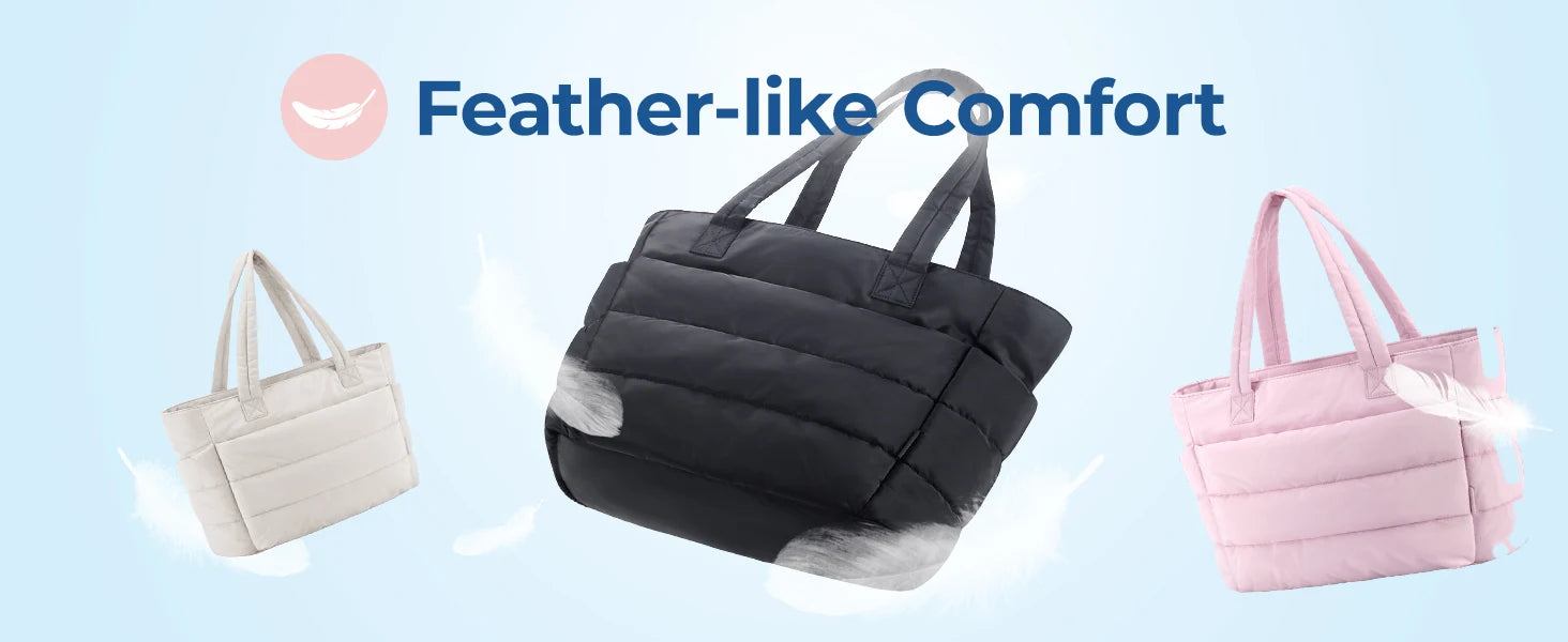 BAGSMART Tote Bag Large Capacity Puffer Padded Portable