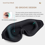 3D Sleep Mask Blindfold Soft Memory Foam 99% Blockout