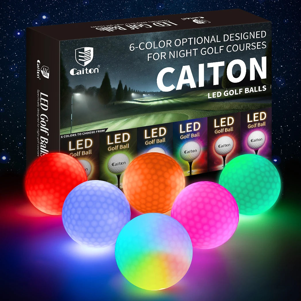 Caiton Night Glow Golf Balls – Set of 6, Perfect Gift for Golf Lovers